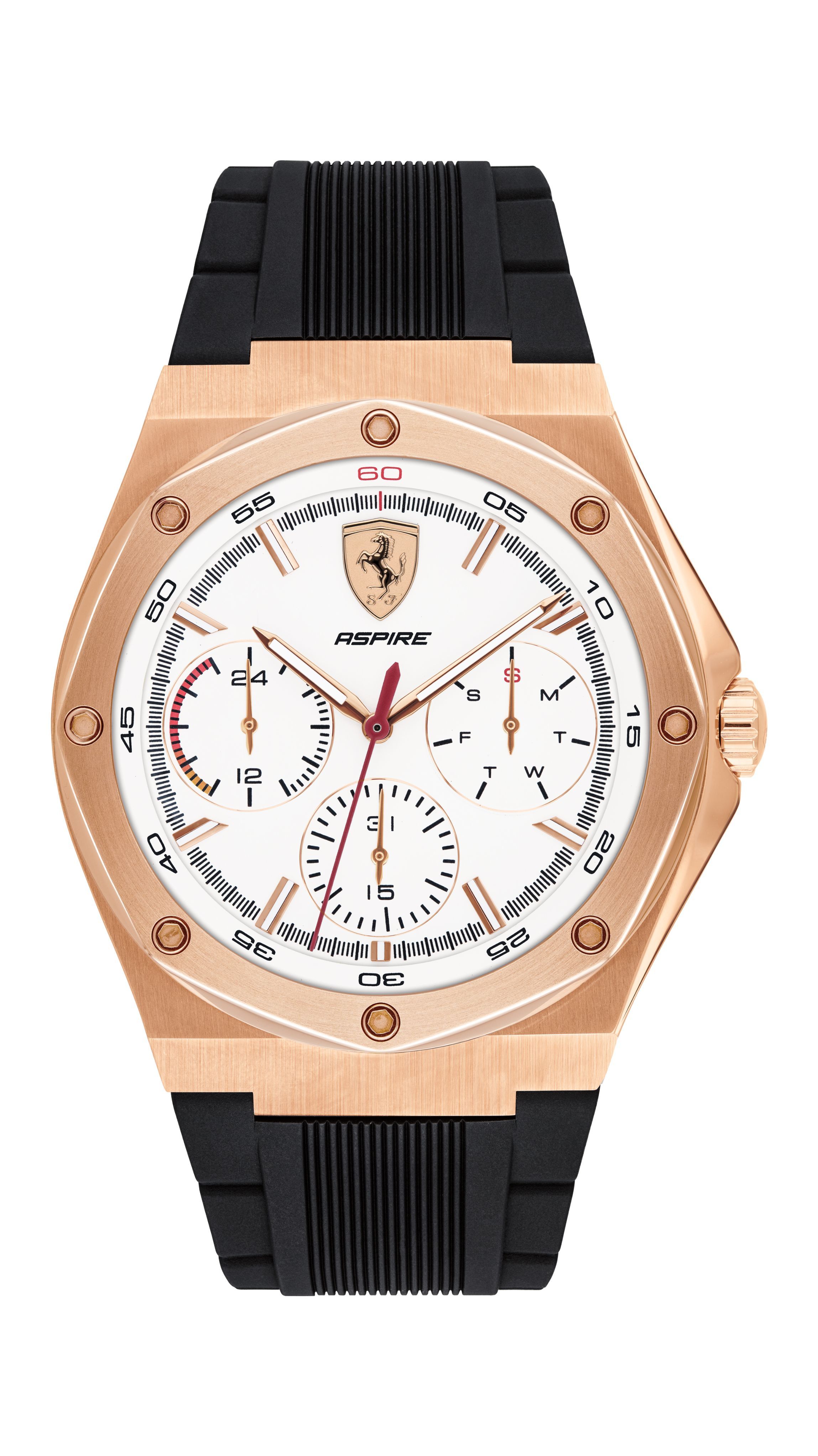 Ferrari Aspire Stainless-steel 0830538 Black Dial Mens 44-mm Quartz Mineral  crystal. Wrist Watch