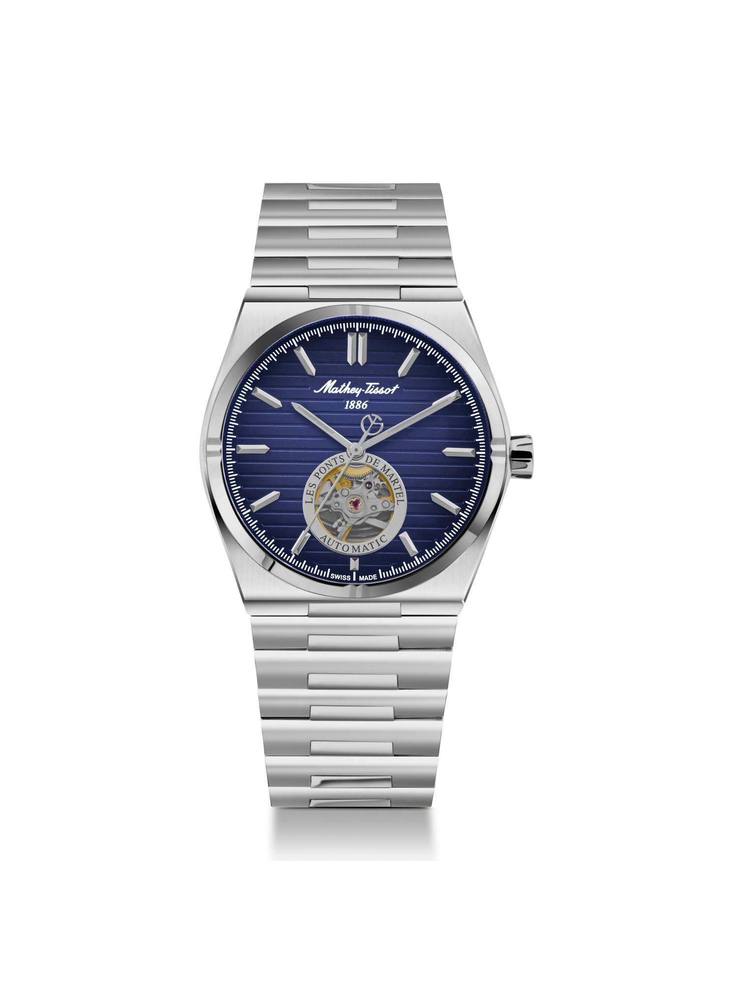 egtops 腕時計 Buy Mathey-Tissot Swiss Made Zeus Open Heart Automatic Blue Dial