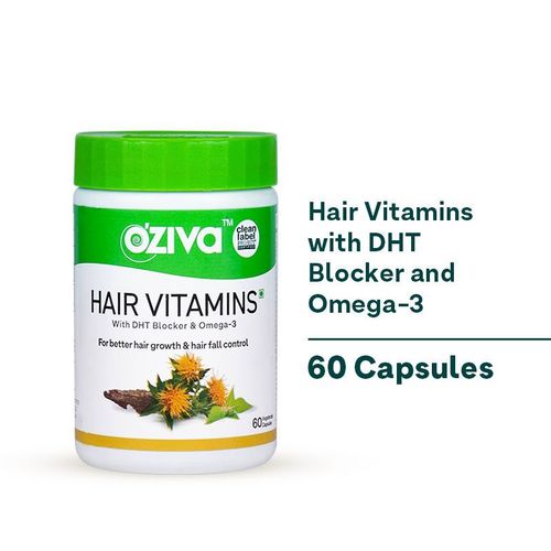 Oziva Hair Vitamins (with Dht Blocker & Omega 3) For Better Hair Growth And  Hairfall Control: Buy Oziva Hair Vitamins (with Dht Blocker & Omega 3) For  Better Hair Growth And Hairfall