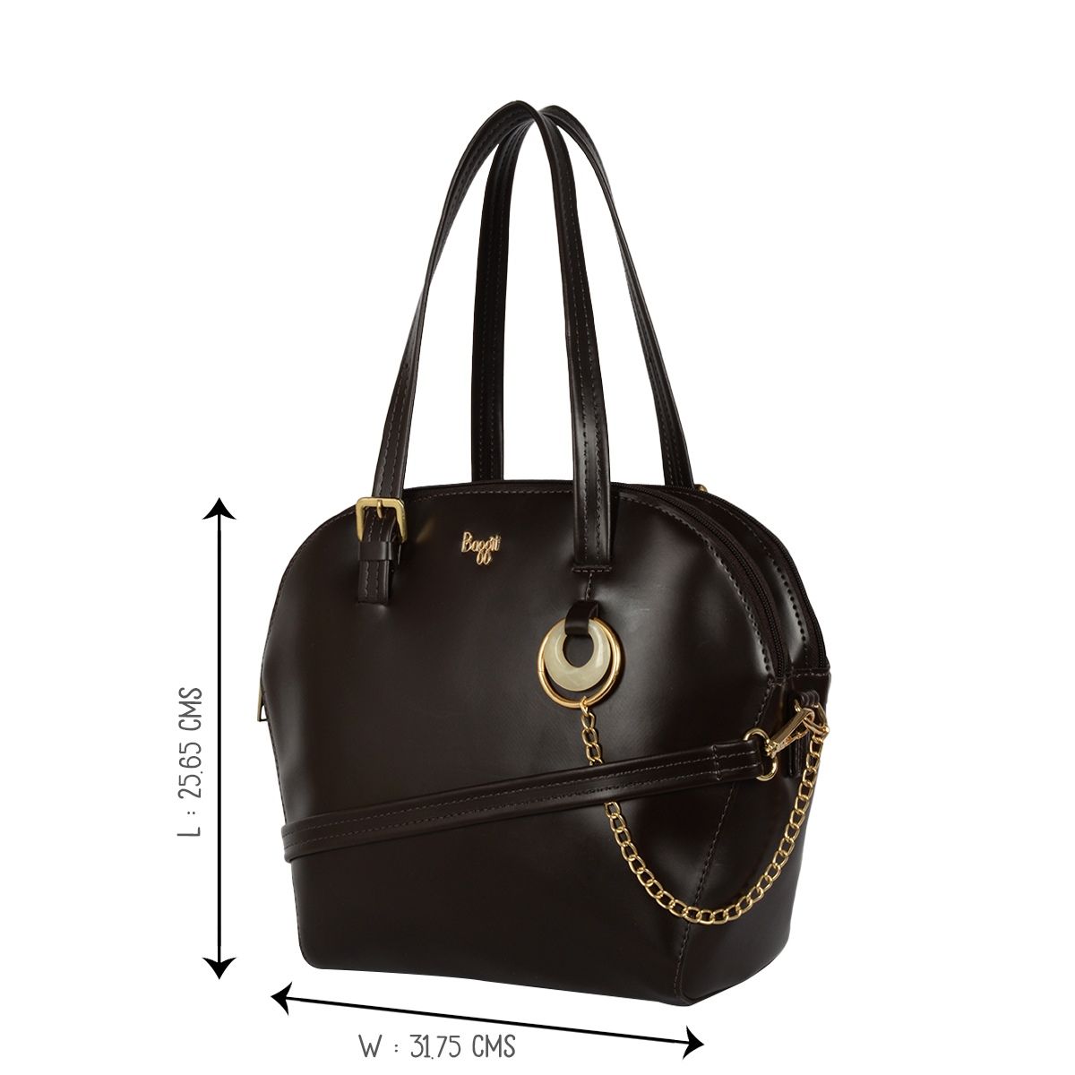 Buy Baggit Mine Brown Medium Bowling Handbag Online