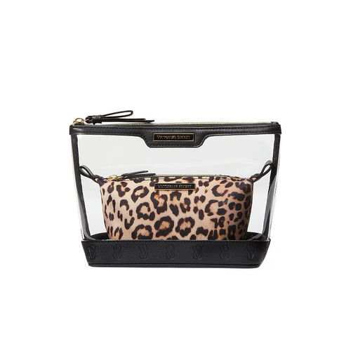 Victoria’s Secret Getaway Leopard & Embossed Monogram Print Duffle Bag