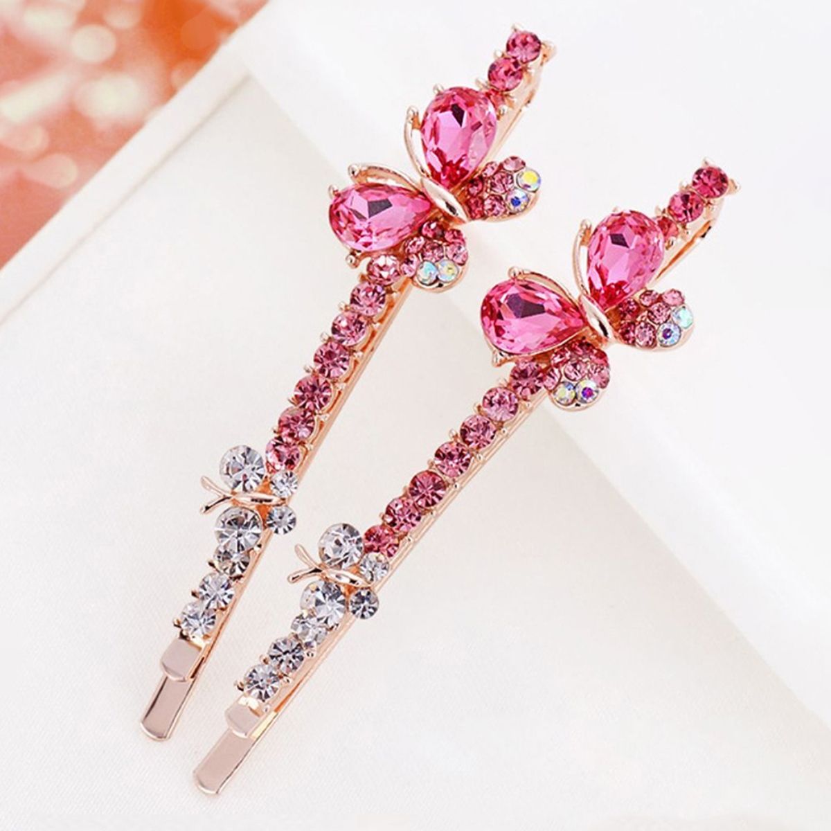 Buy  Rhinestone Resin Diamond Intricate Butterfly Shape Personality Simple Crystal  Hair Clip For Women  GirlsEB