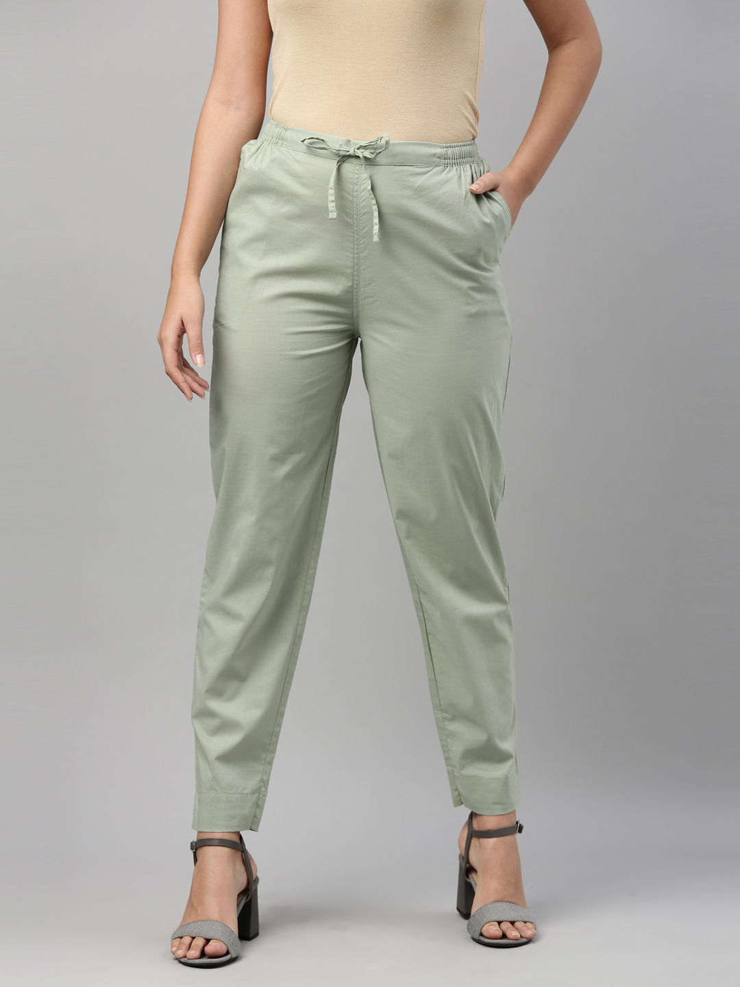 Buy Marks & Spencer Women Beige Solid Trousers - Trousers for Women  14776054 | Myntra