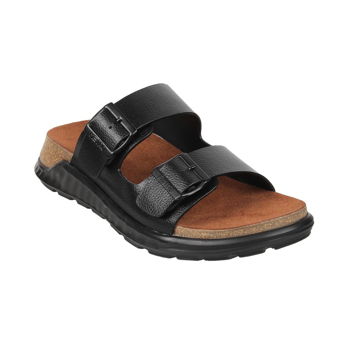 Mens black best sale leather sliders