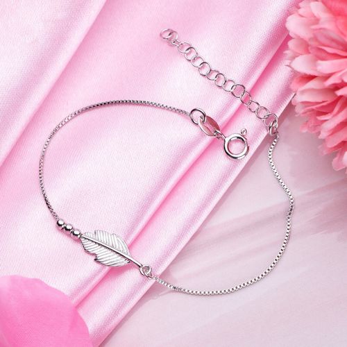 Buy Zavya Ethereal Leaf Rhodium-Plated 925 Sterling Silver