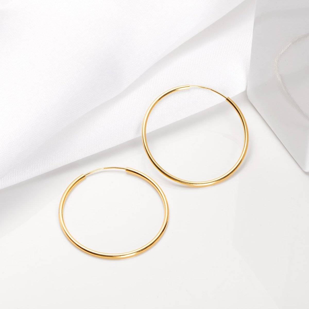 Zavya Golden Radiance 925 Sterling Silver Hoop Earrings