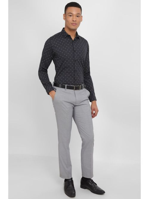 Buy Allen Solly Men Black Slim Fit Print Full Sleeves Formal Shirt Online Buy Allen Solly Men Black Slim Fit Print Full Sleeves Formal Shirt Online
