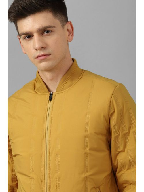 Buy Louis Philippe Men Casual Yellow Solid Jacket Online