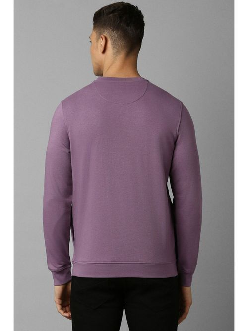 Buy Louis Philippe Men Casual Purple Solid Sweatshirt Online