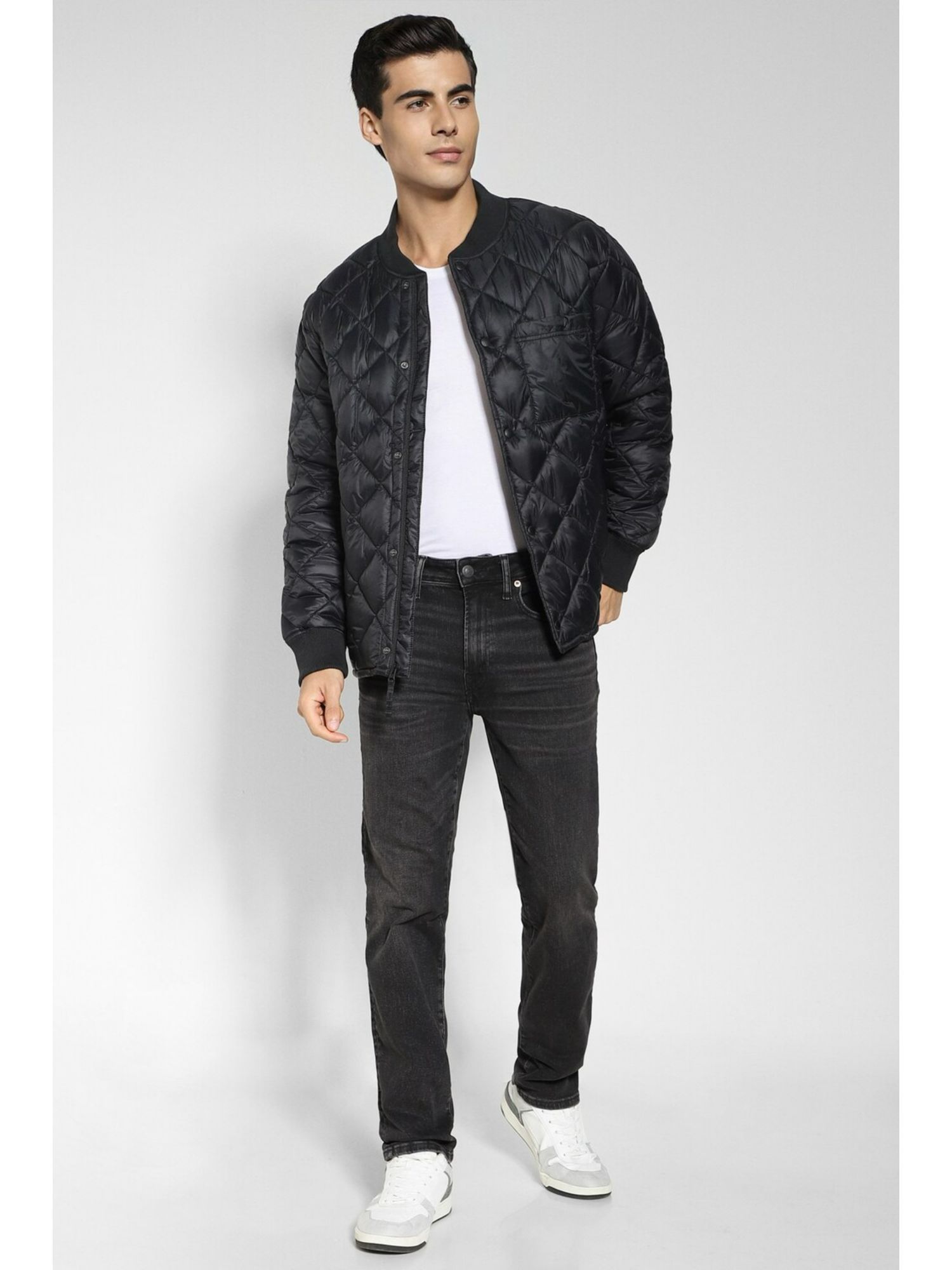 American Eagle Men Black 24 7 Bomber Jacket