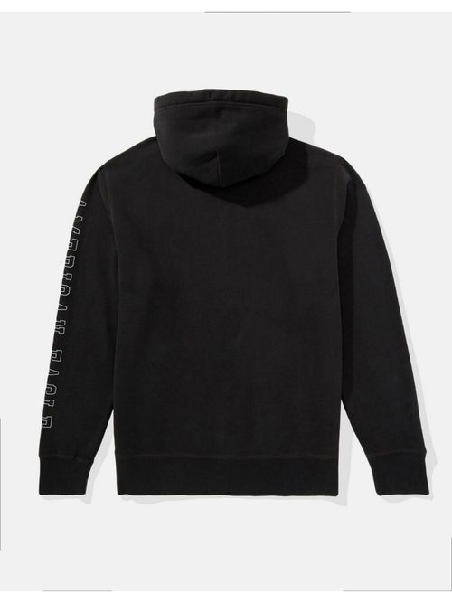American Eagle Men Black Super Soft Icon Graphic Zip-up Hoodie - Main Image
