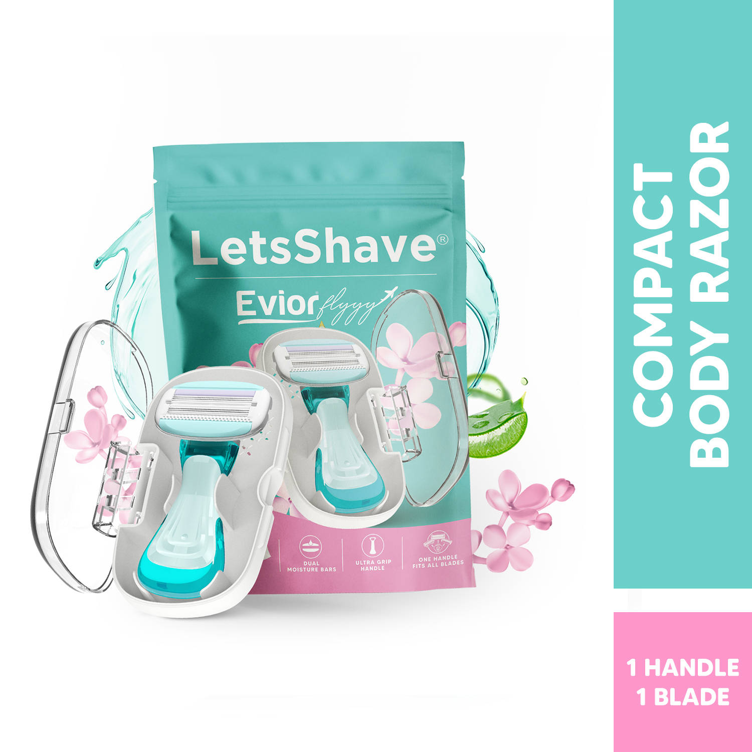 LetsShave Evior Flyyy Razor For Women With After Shave Body Lotion, Body Hair Removal Razor