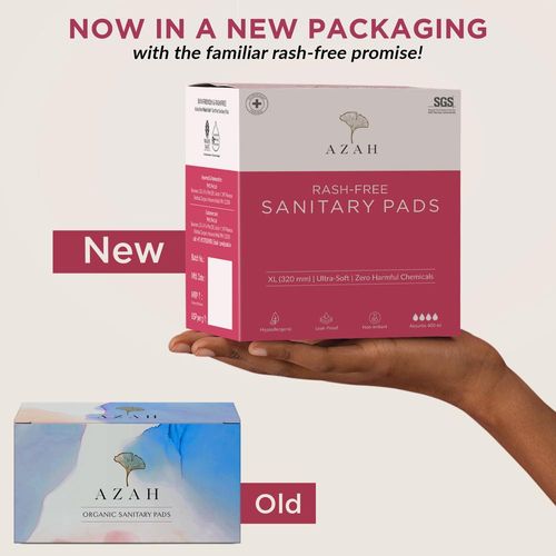 Buy Azah Rash-Free Organic Sanitary Pads (Box Of 30 Pads: With Disposal  Bags) Online