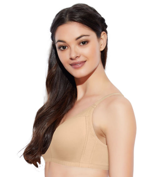 Buy Enamor AB75 M-Frame Jiggle Control Full Support Supima Cotton Bra  Non-Padded Wirefree- Nude (36B) Online