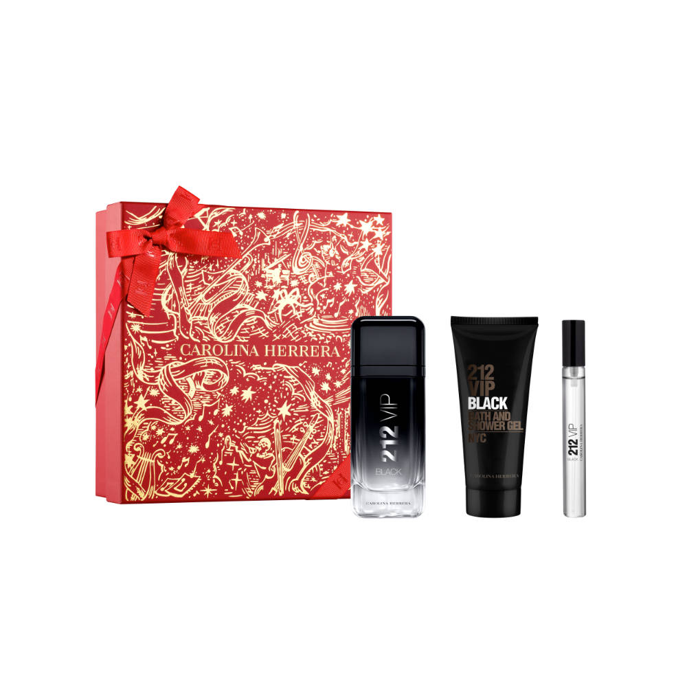 Carolina Herrera 212 Vip Black With Shower Gel & Megaspritzer
