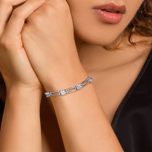 Buy Giva 925 Sterling Silver Zircon Dazzling Adjustable Bracelet For Women  And Girls Online