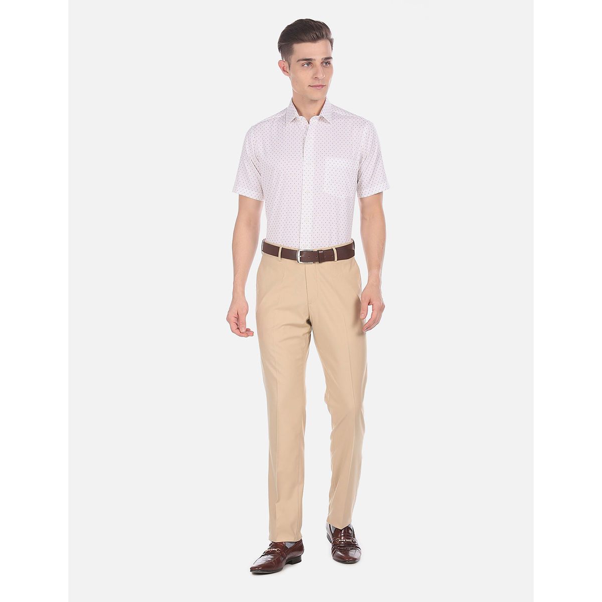 Buy U.S. Polo Assn. Men Solid Slim Fit Formal Trouser - Beige Online at Low  Prices in India - Paytmmall.com