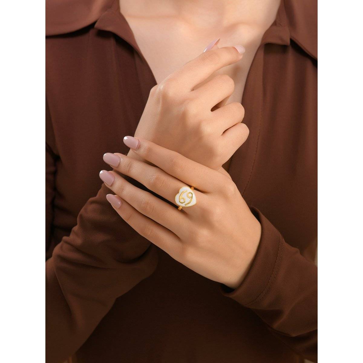 Voylla Zodiac Cancer Enamel Ring