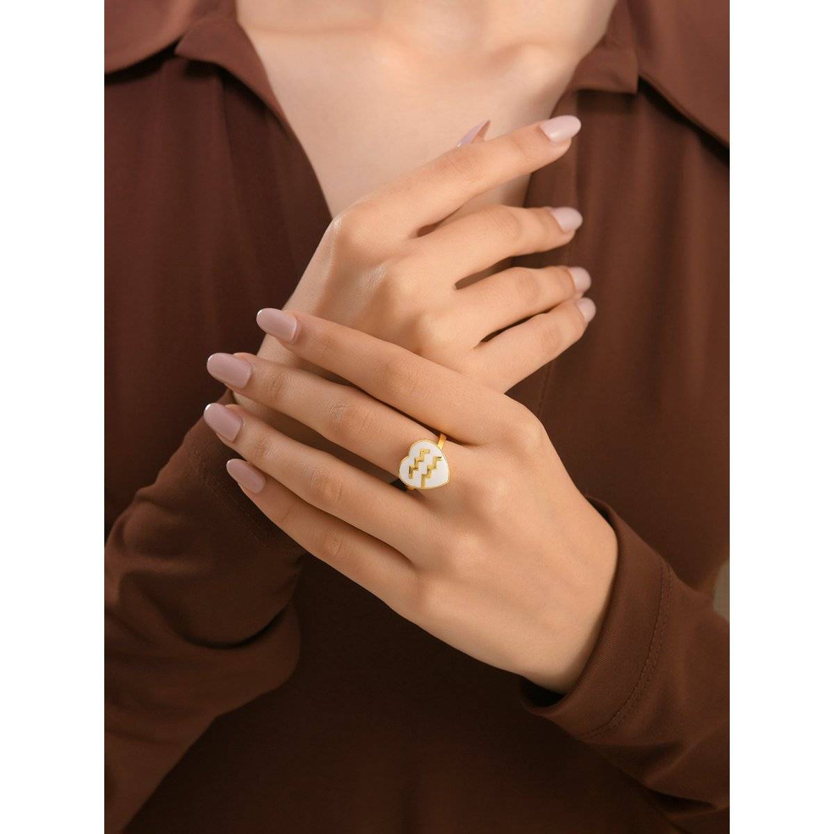 Voylla Zodiac Aquarius Enamel Ring