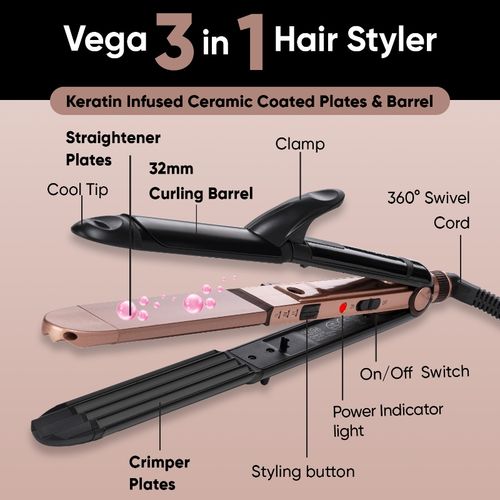 Hair Dryer Vega Hair Straightener And Curler In One In Vega Hair
