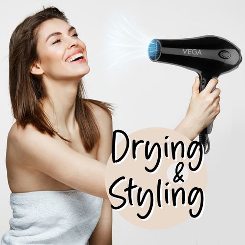 VEGA Pro Touch 1800-2000W Professional Hair Dryer for Women Men with  Heat/Speed Settings,VHDP-02