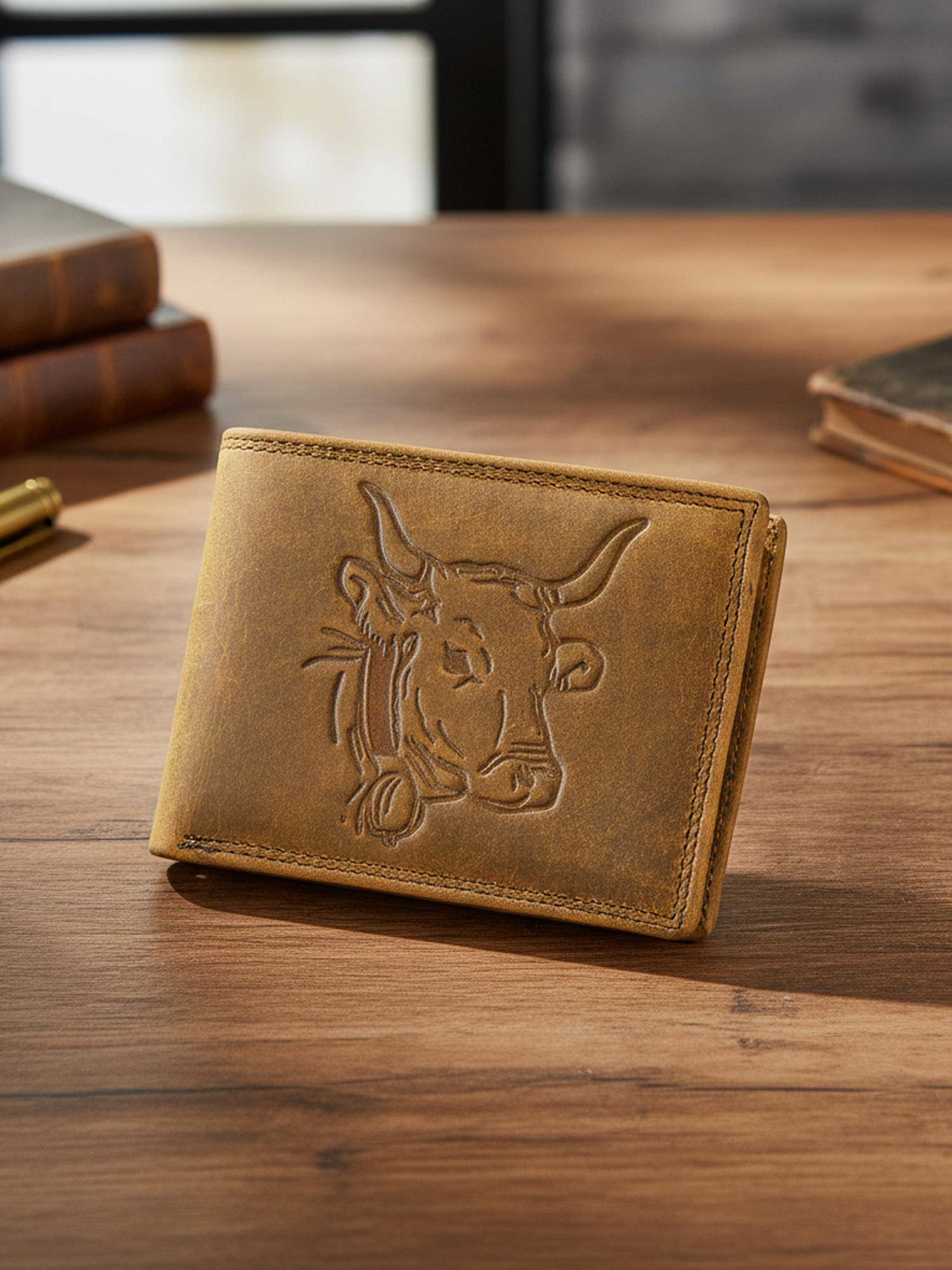 Sassora Leather RFID Embossed Design 8 Card Slots Wallet (L)