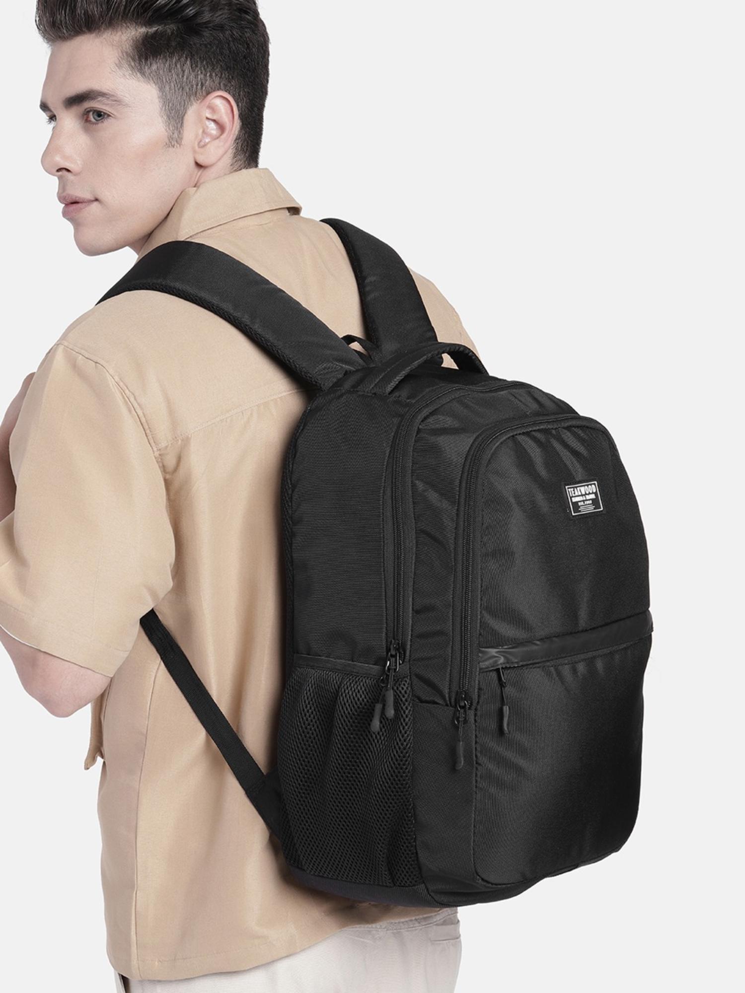 makonojackk Buy Teakwood Unisex 15 inch Laptop Compartment Backpack - Black Online