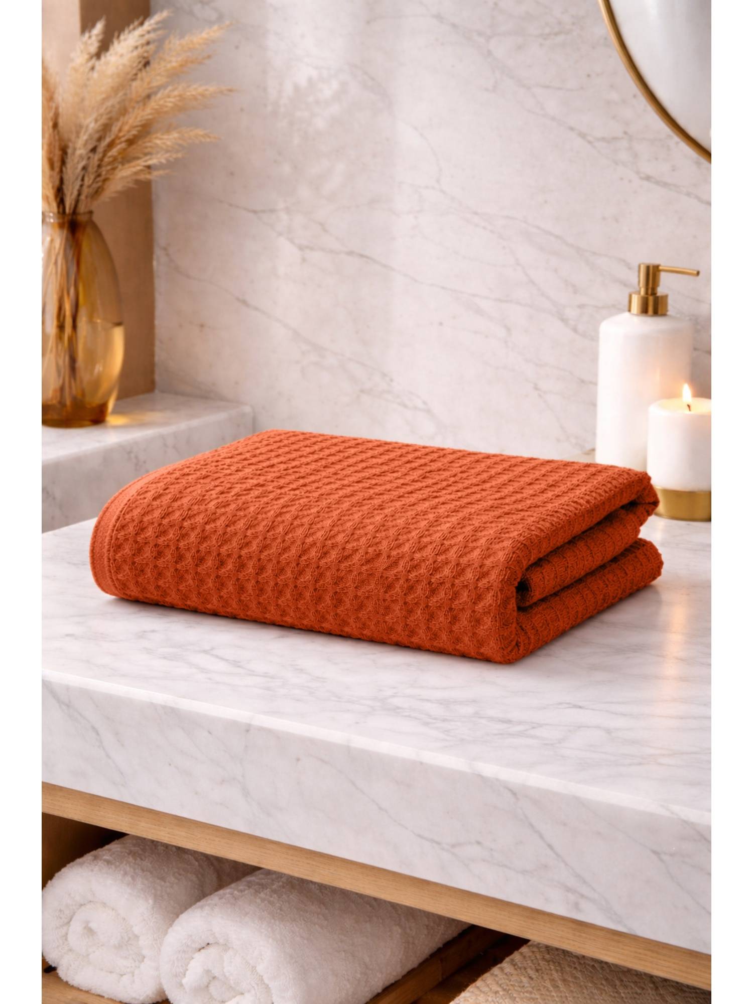 MULBERRY LIVING Waffle Bath towel - Copper