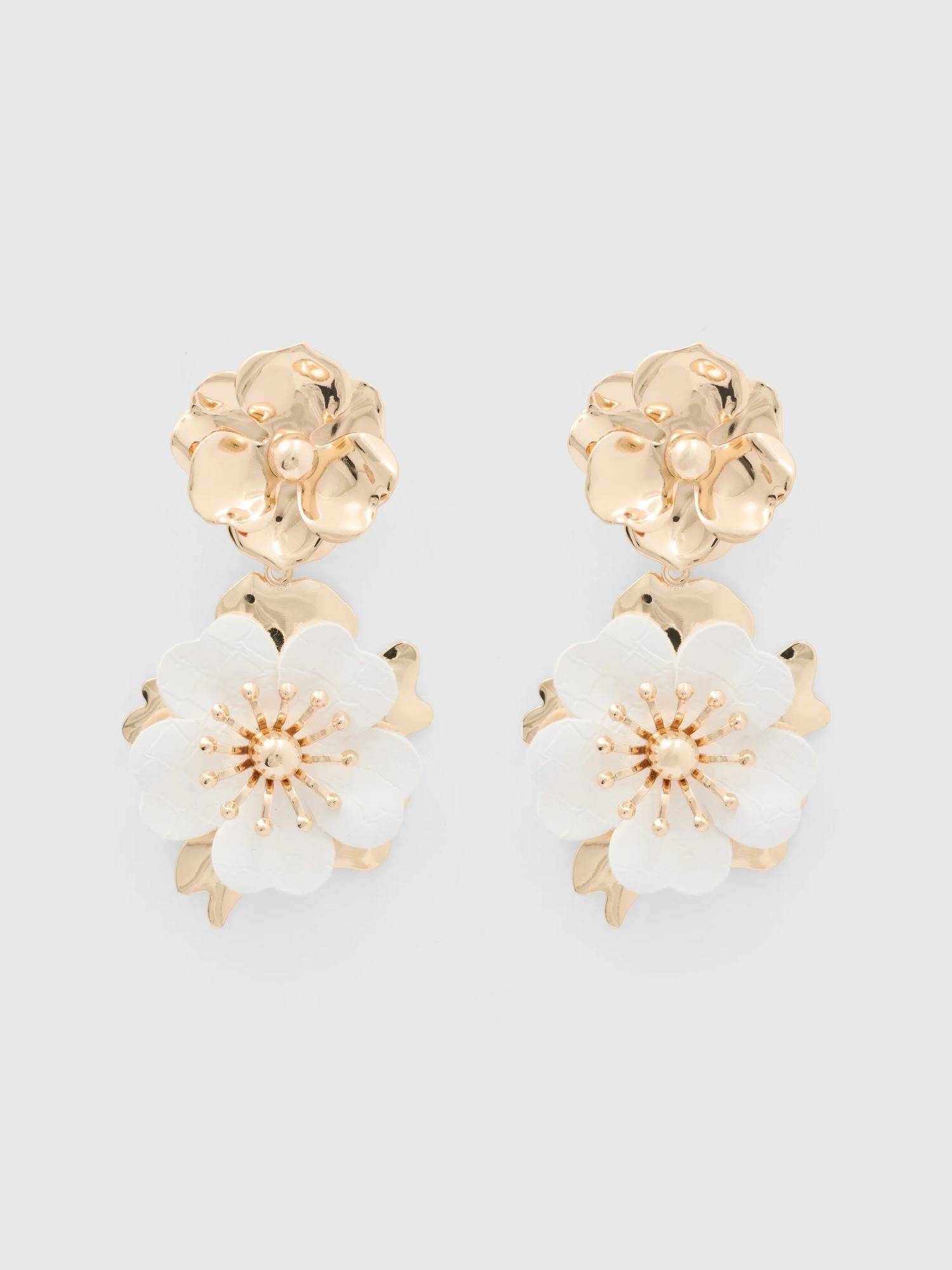 Forever New Women Cream Gold Plating Earrings