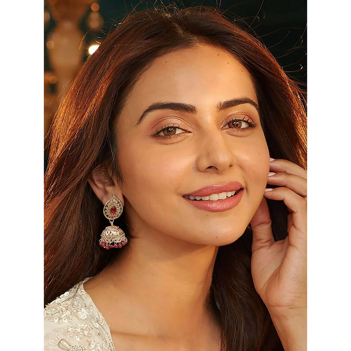 Accessher Gold Plated Jhumka Earrings For Women