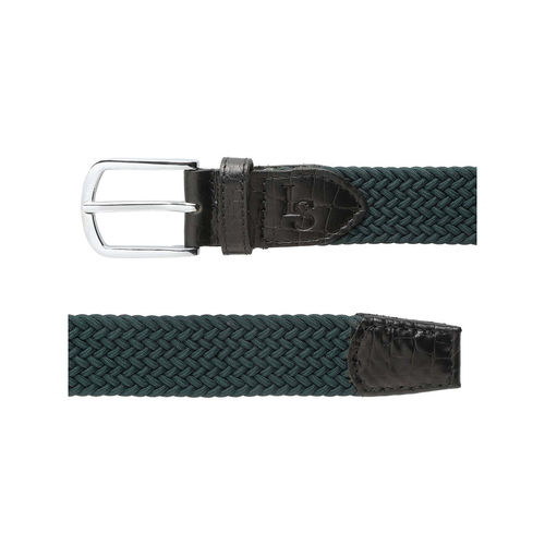 Buy Louis Stitch Men Sacramento Green Braided Elastic Stretch Belt with  Leather Tipped End Online