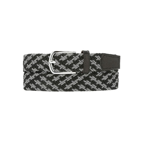 Louis Stitch Men Black and White Braided Elastic Stretch Belt with Leather Tipped End (36) (Black) At Nykaa, Best Beauty Products Online