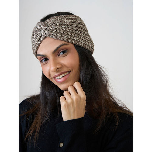 ToniQ Brown Headband and Stole Warm Winter Accessories (Set of 2)