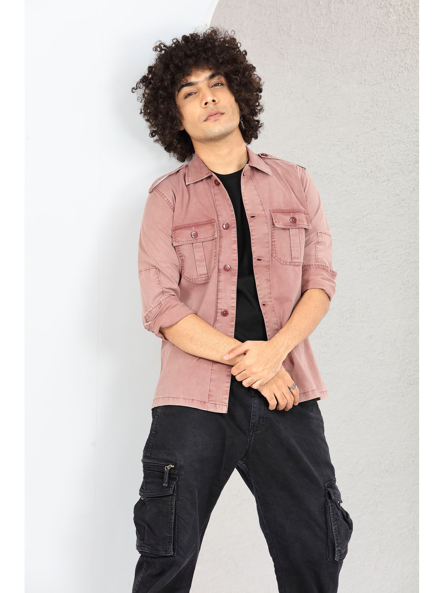 Buy Dimeh Sulphur Maroon Denim Jacket for Mens Online