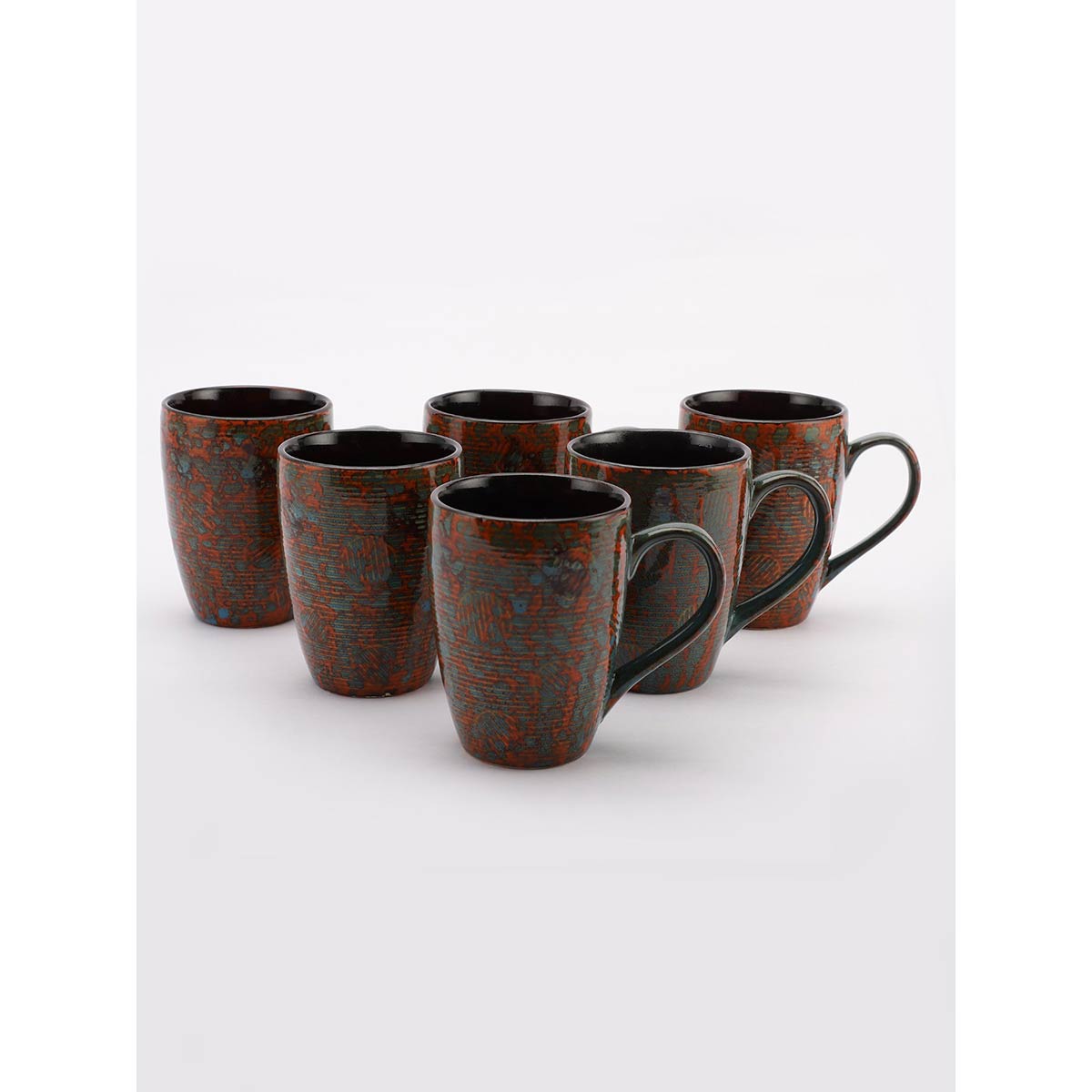The Decor Mart Orange and Grey Coffee Milk Mug Set of 6 Buy The