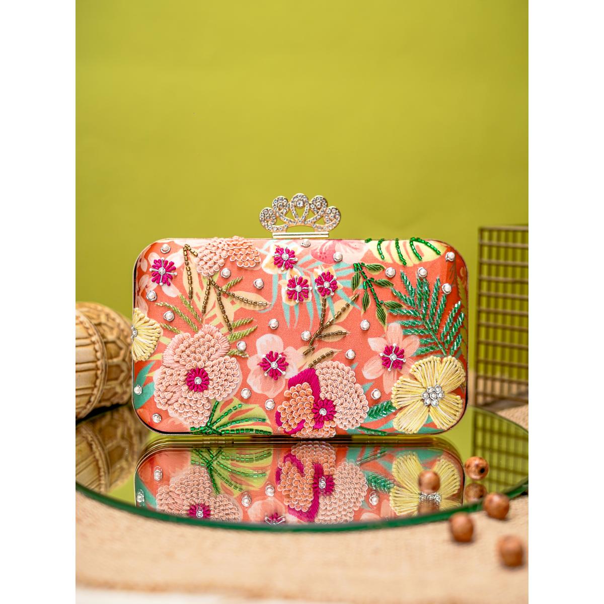 Buy NR BY NIDHI RATHI Multi-Color Highlight Box Bag Clutch with