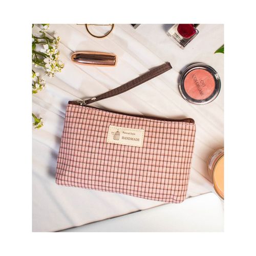 Visual Echoes Pink Checkered Everyday Essential Pouch