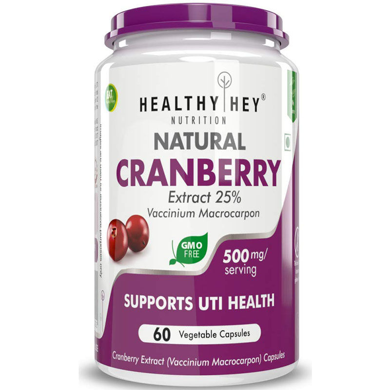 HealthyHey Nutrition Cranberry Extract Urinary Tract Health - 500mg - Veg Capsules