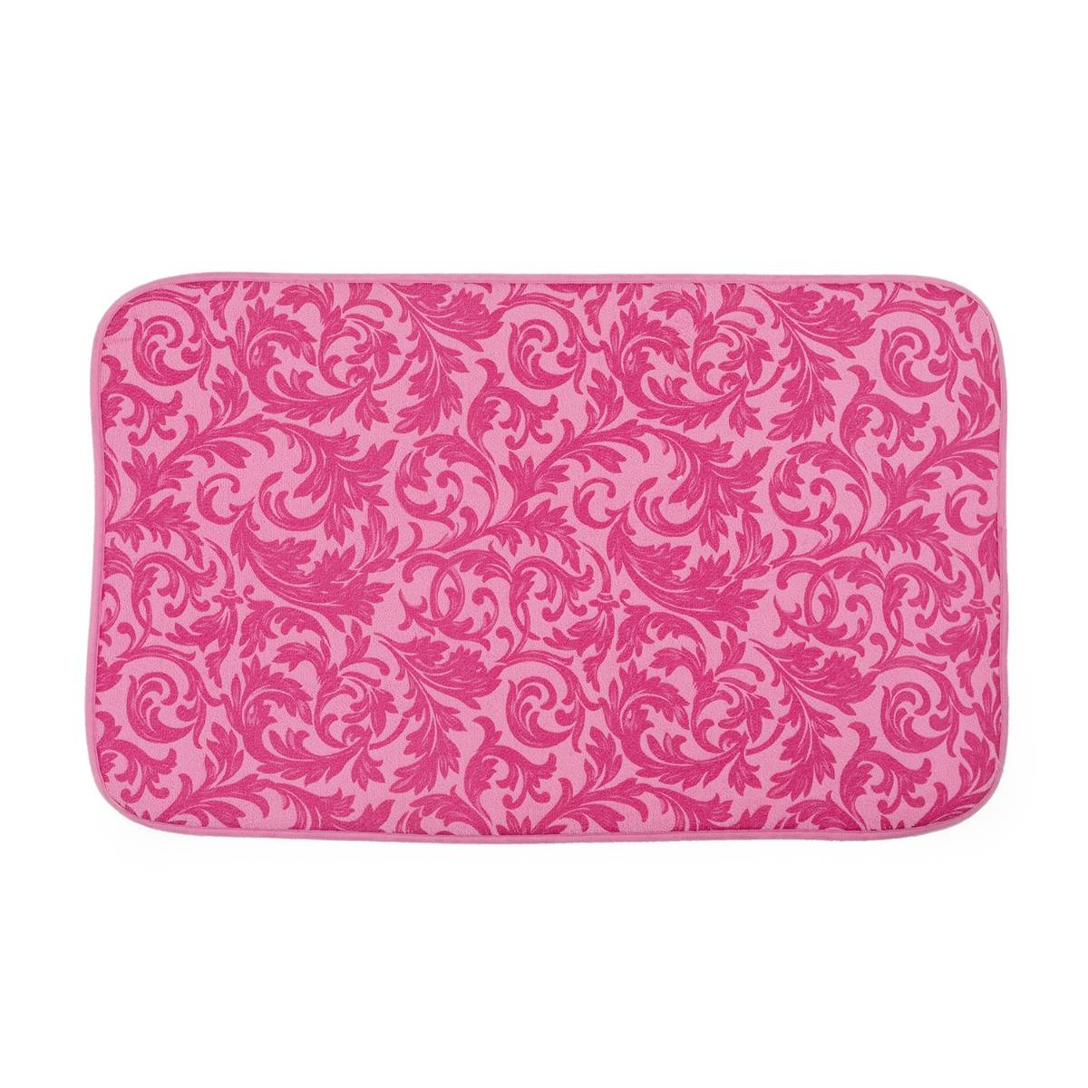 EZ Life Elegance 2 Tone Blush Pink Floor & Bath Mat Pheonix Tail (L 80 x W 50 cms)