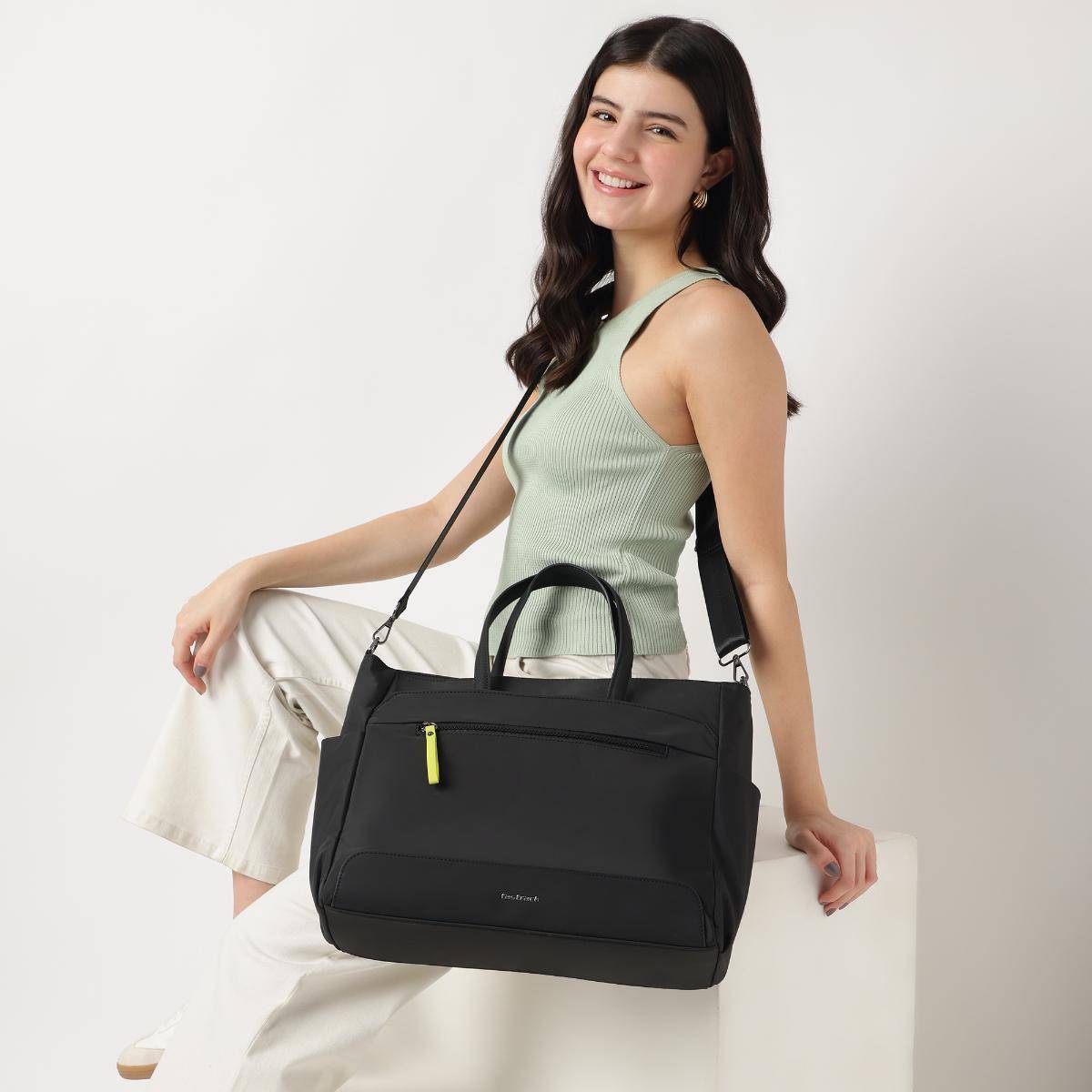 Fastrack Workease All-Day Laptop Black Tote Bag