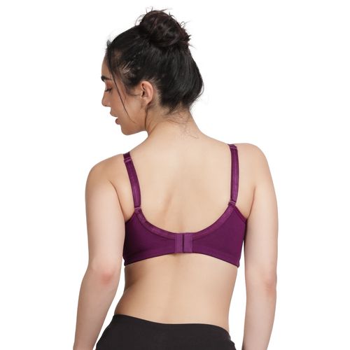 Buy Shyaway Women Dark Purple Scallop Neckline Padded Bra Online