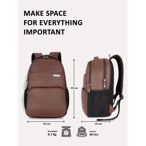 Lavie Sport Mode Gear 30L Laptop Backpack For Men Women (Brown) (M)