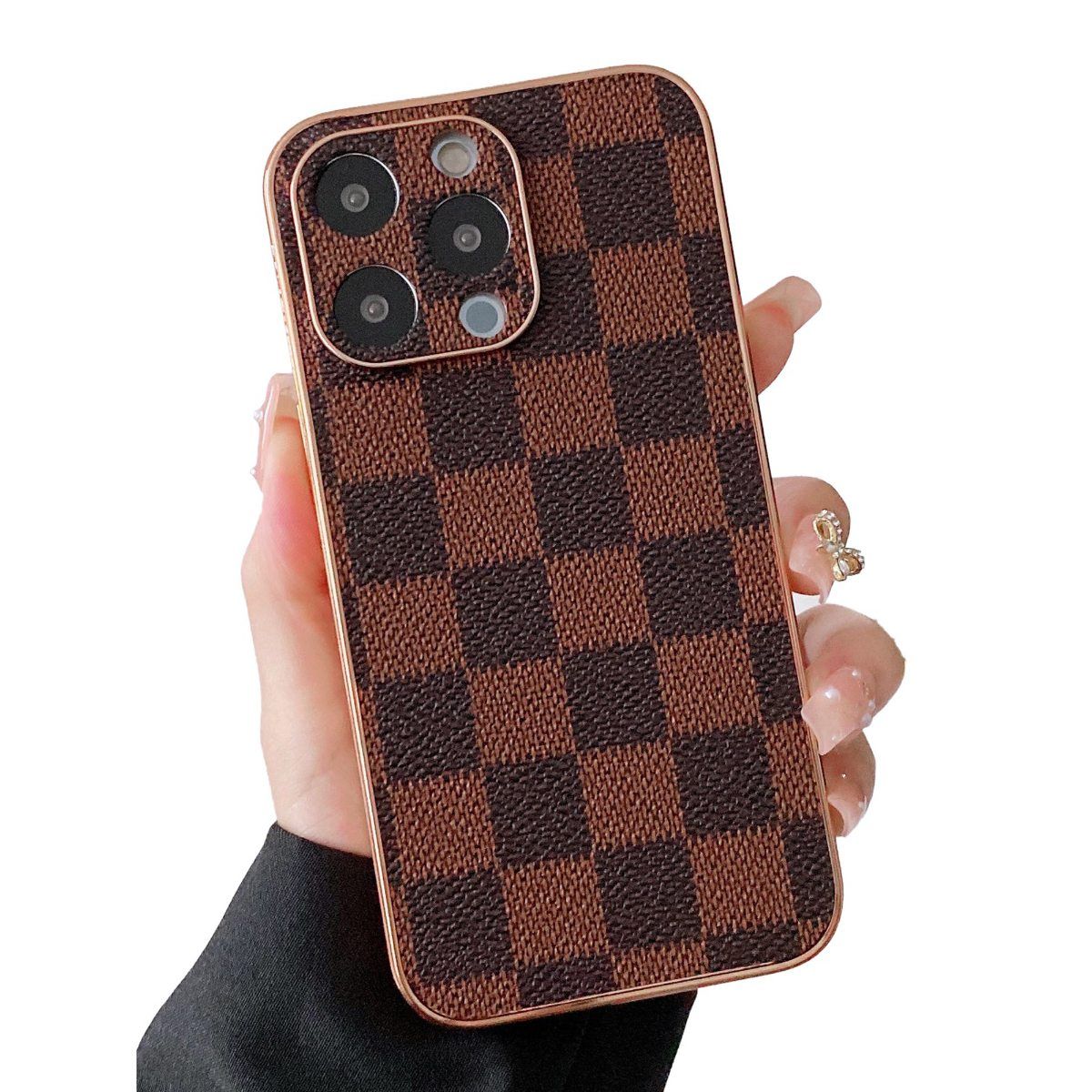 MVYNO Luxury Case (Brown Checks) (iPhone 14 Pro Max): Buy MVYNO