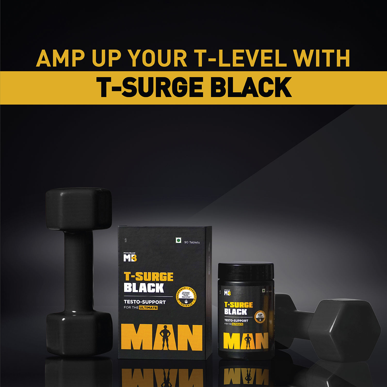 Buy MuscleBlaze TSurge Black Testosterone Booster For Men Online