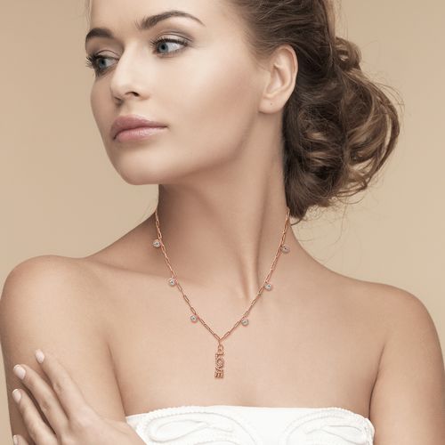 SILBERRY 925 Sterling Silver Rose Gold Love Letter Necklace For Womens And  Girls