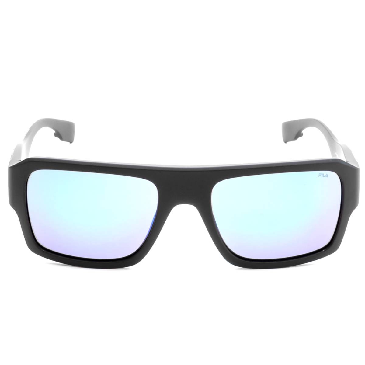 FILA Full UV Protected Mirrored Blue Lens Full Rim Square Sunglasses (56)