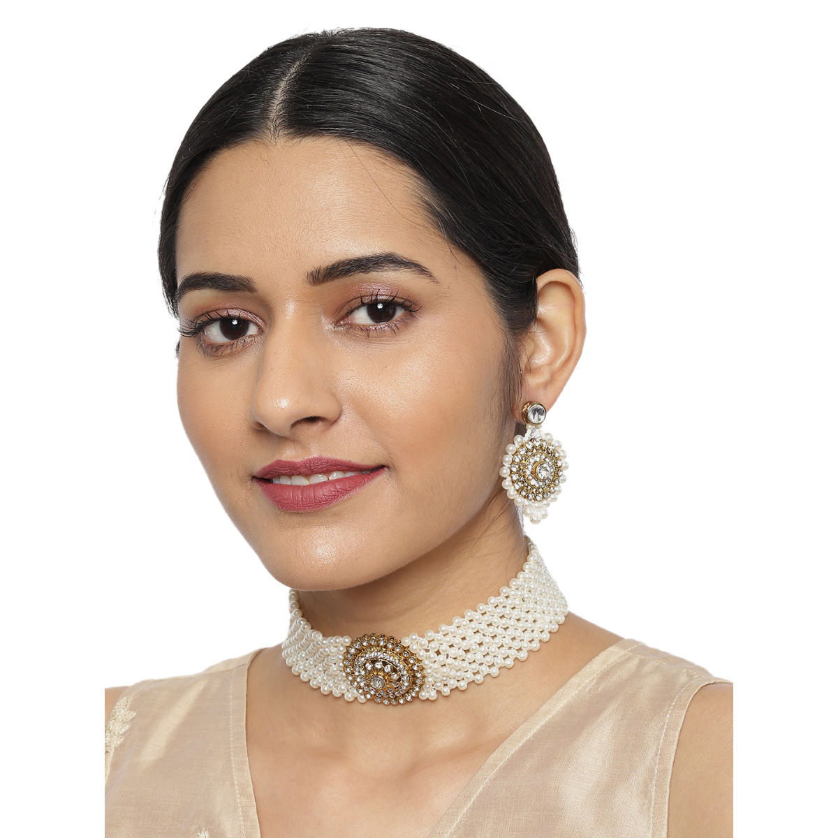 Zaveri Pearls Gold Tone Austrian 