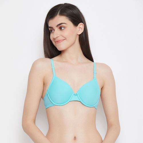 Buy Clovia Polyamide Solid Padded Demi Cup Underwired Push-Up Bra
