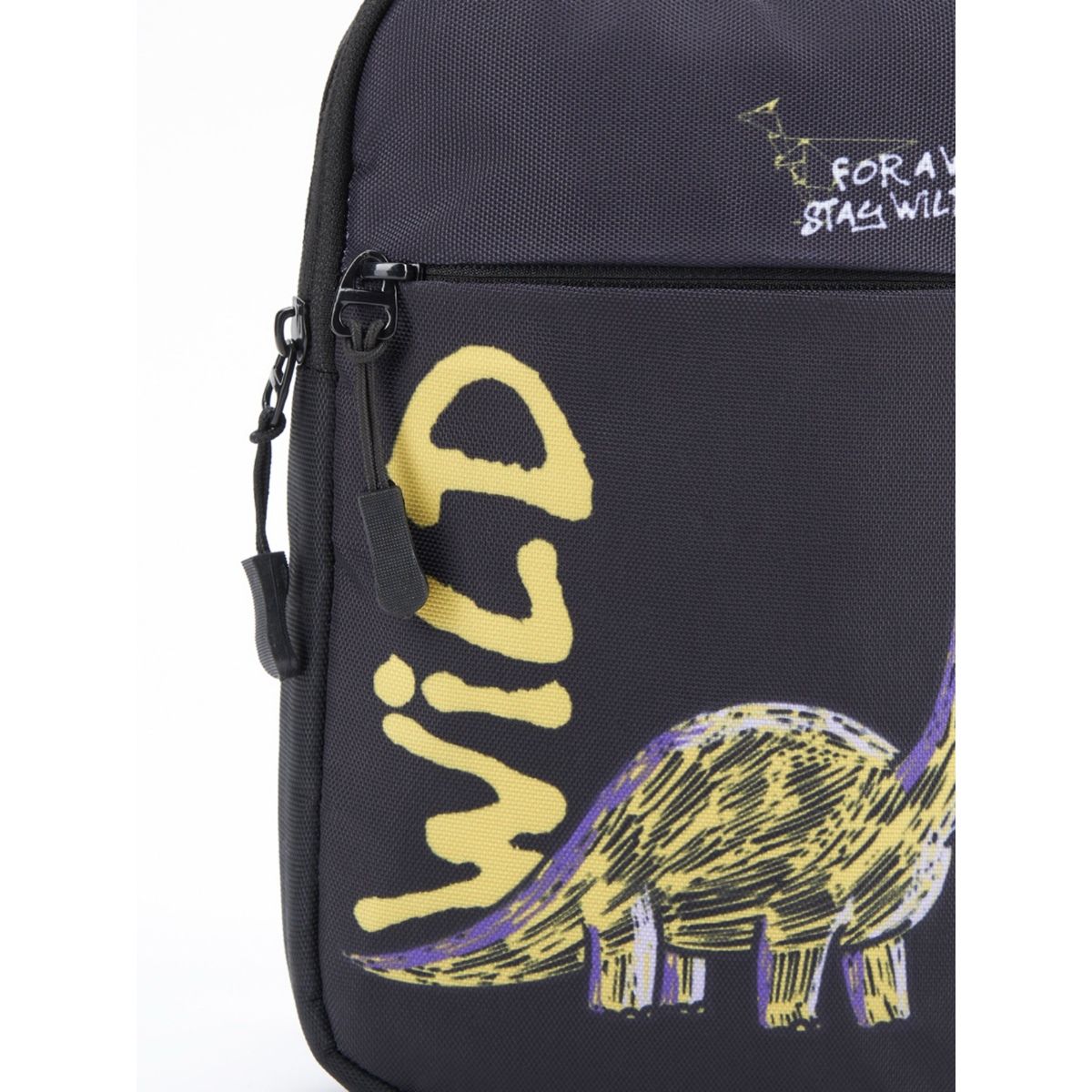 Buy Bewakoof Unisex Black Wild Child Printed Sling Bag Online