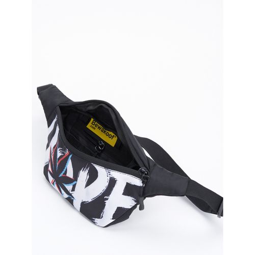 Bewakoof Official Nasa Merchandise Unisex Black Dope Printed Fanny Waist Bag